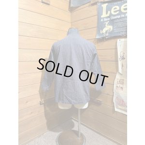 画像2: Cushman/Cotton Linen Stripe Sleeping Shirts　ネイビー