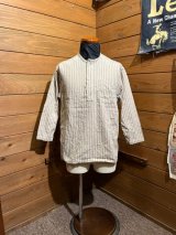 Cushman/Cotton Linen Stripe Sleeping Shirts　ベージュ