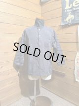 Cushman/Cotton Linen Stripe Sleeping Shirts　ネイビー