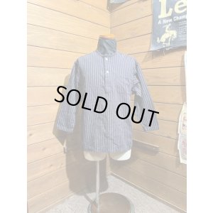 画像1: Cushman/Cotton Linen Stripe Sleeping Shirts　ネイビー