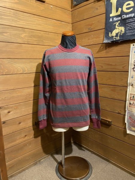 画像1: WestRide/Hevy Border L/S Tee  ワインレッド (1)