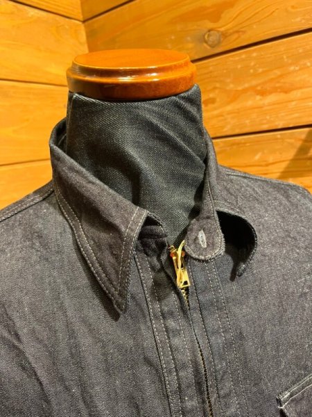 画像3: Cushman/8oz Denim Half Zip Work Shirt (3)