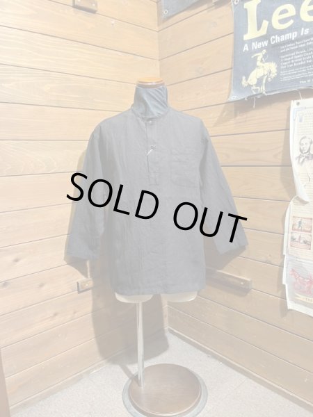 画像1: Cushman/Linen Sleeping Shirts　ブラック (1)