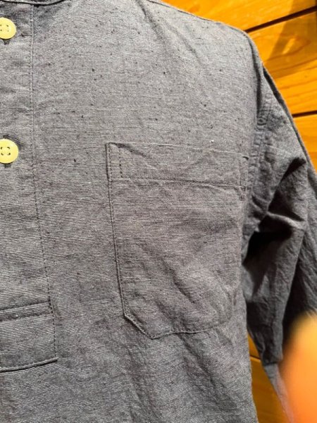 画像4: Cushman/Cotton Linen Sleeping Shirts　ネイビー (4)